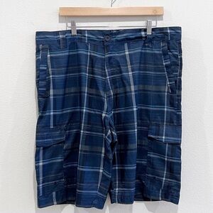 Subculture Plaid Blue Mens Shorts Size 38